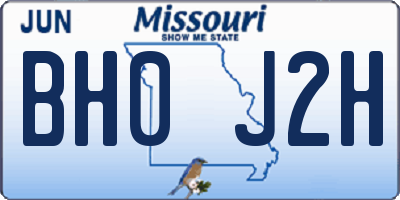 MO license plate BH0J2H