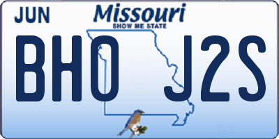 MO license plate BH0J2S