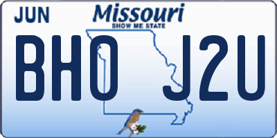 MO license plate BH0J2U