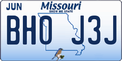 MO license plate BH0J3J