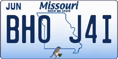 MO license plate BH0J4I
