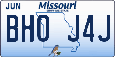 MO license plate BH0J4J