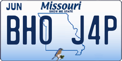 MO license plate BH0J4P