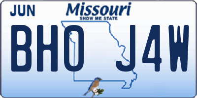 MO license plate BH0J4W