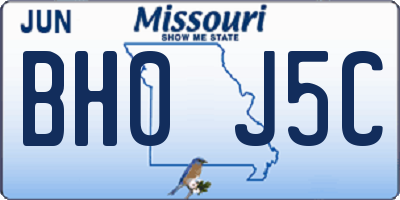 MO license plate BH0J5C