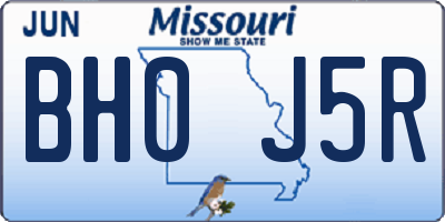 MO license plate BH0J5R