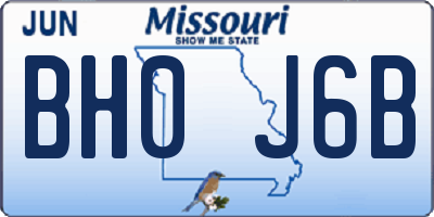 MO license plate BH0J6B