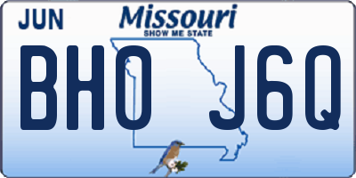 MO license plate BH0J6Q