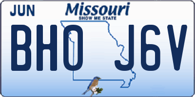 MO license plate BH0J6V