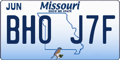 MO license plate BH0J7F