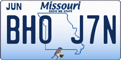 MO license plate BH0J7N