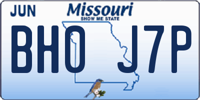 MO license plate BH0J7P