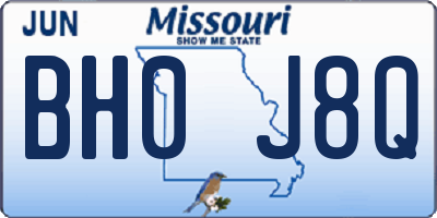 MO license plate BH0J8Q