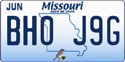 MO license plate BH0J9G