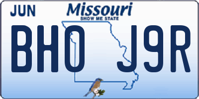 MO license plate BH0J9R