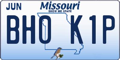 MO license plate BH0K1P