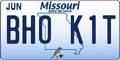 MO license plate BH0K1T