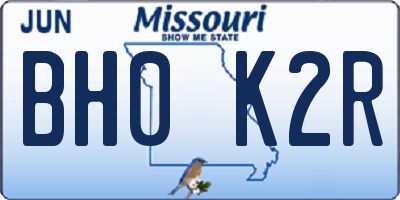 MO license plate BH0K2R