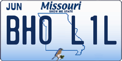 MO license plate BH0L1L