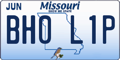 MO license plate BH0L1P