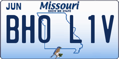 MO license plate BH0L1V