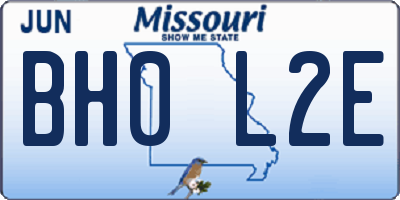 MO license plate BH0L2E
