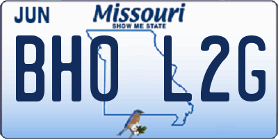 MO license plate BH0L2G