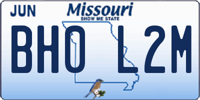 MO license plate BH0L2M