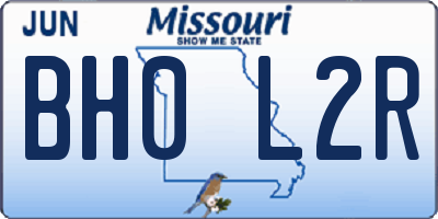 MO license plate BH0L2R