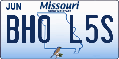 MO license plate BH0L5S