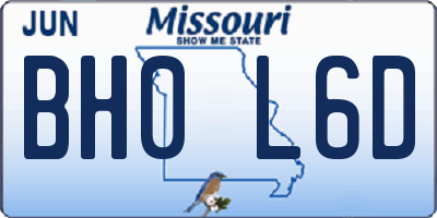 MO license plate BH0L6D