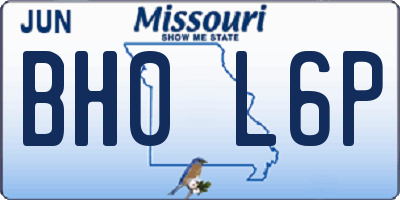 MO license plate BH0L6P
