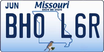 MO license plate BH0L6R