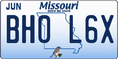 MO license plate BH0L6X