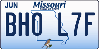 MO license plate BH0L7F