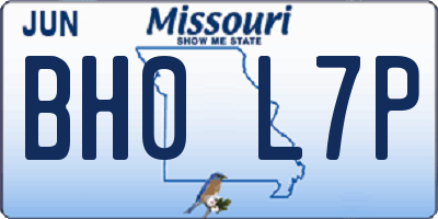 MO license plate BH0L7P