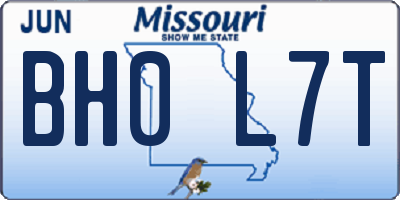 MO license plate BH0L7T