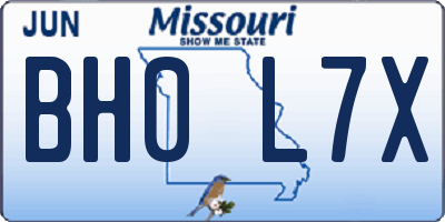 MO license plate BH0L7X