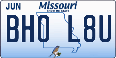 MO license plate BH0L8U