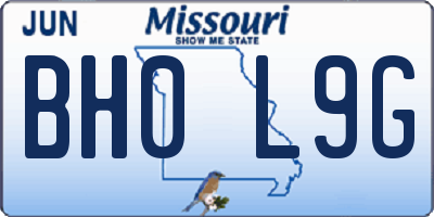 MO license plate BH0L9G