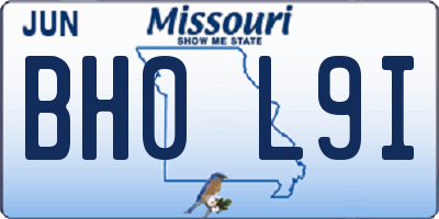 MO license plate BH0L9I