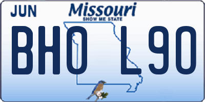 MO license plate BH0L9O