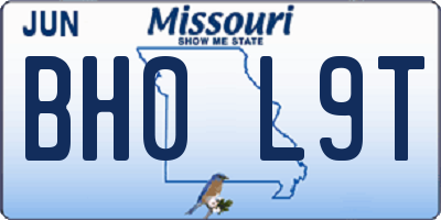 MO license plate BH0L9T