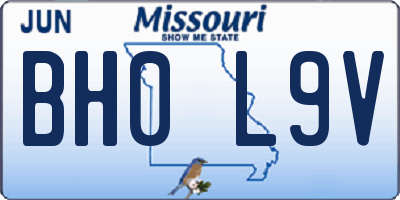 MO license plate BH0L9V