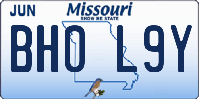 MO license plate BH0L9Y
