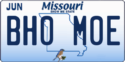 MO license plate BH0M0E