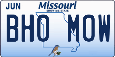 MO license plate BH0M0W