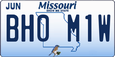 MO license plate BH0M1W