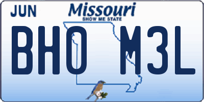 MO license plate BH0M3L