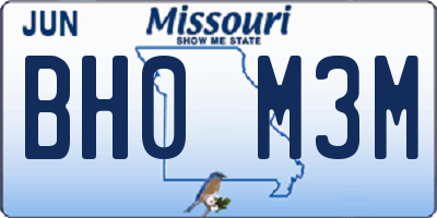 MO license plate BH0M3M